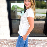 Elevated Twist Blouse - Ivory-200 Fashion Blouses-ENTRO-July & June Women's Fashion Boutique Located in San Antonio, Texas
