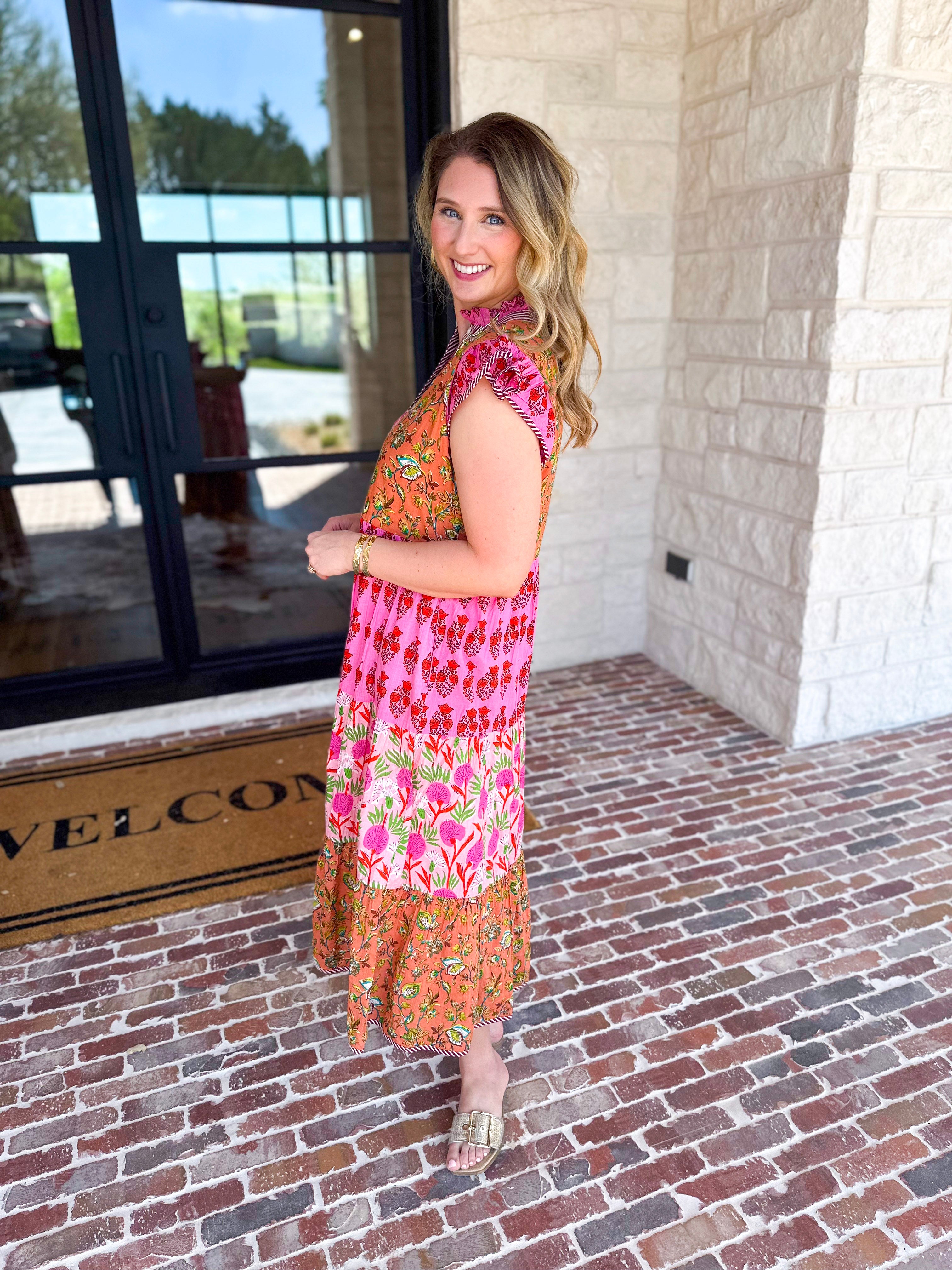 THML - Bold Garden Midi Dress-500 Midi-THML-July & June Women's Fashion Boutique Located in San Antonio, Texas