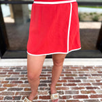The Sunday Stroll Athleisure Skort - Red-300 Athleisure/Lounge-SKIES ARE BLUE-July & June Women's Fashion Boutique Located in San Antonio, Texas