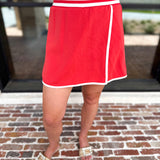 The Sunday Stroll Athleisure Skort - Red-300 Athleisure/Lounge-SKIES ARE BLUE-July & June Women's Fashion Boutique Located in San Antonio, Texas