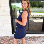 The Sunday Stroll Athleisure Tank - True Navy-300 Athleisure/Lounge-SKIES ARE BLUE-July & June Women's Fashion Boutique Located in San Antonio, Texas