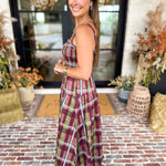 Cranberry Grove Plaid Sweetheart Midi Dress-500 Midi-TCEC-July & June Women's Fashion Boutique Located in San Antonio, Texas