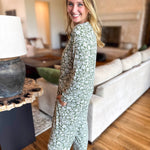 Mary Square - Olive Painted Trillium PJ Pant Set-300 Athleisure/Lounge-MARY SQUARE-July & June Women's Fashion Boutique Located in San Antonio, Texas