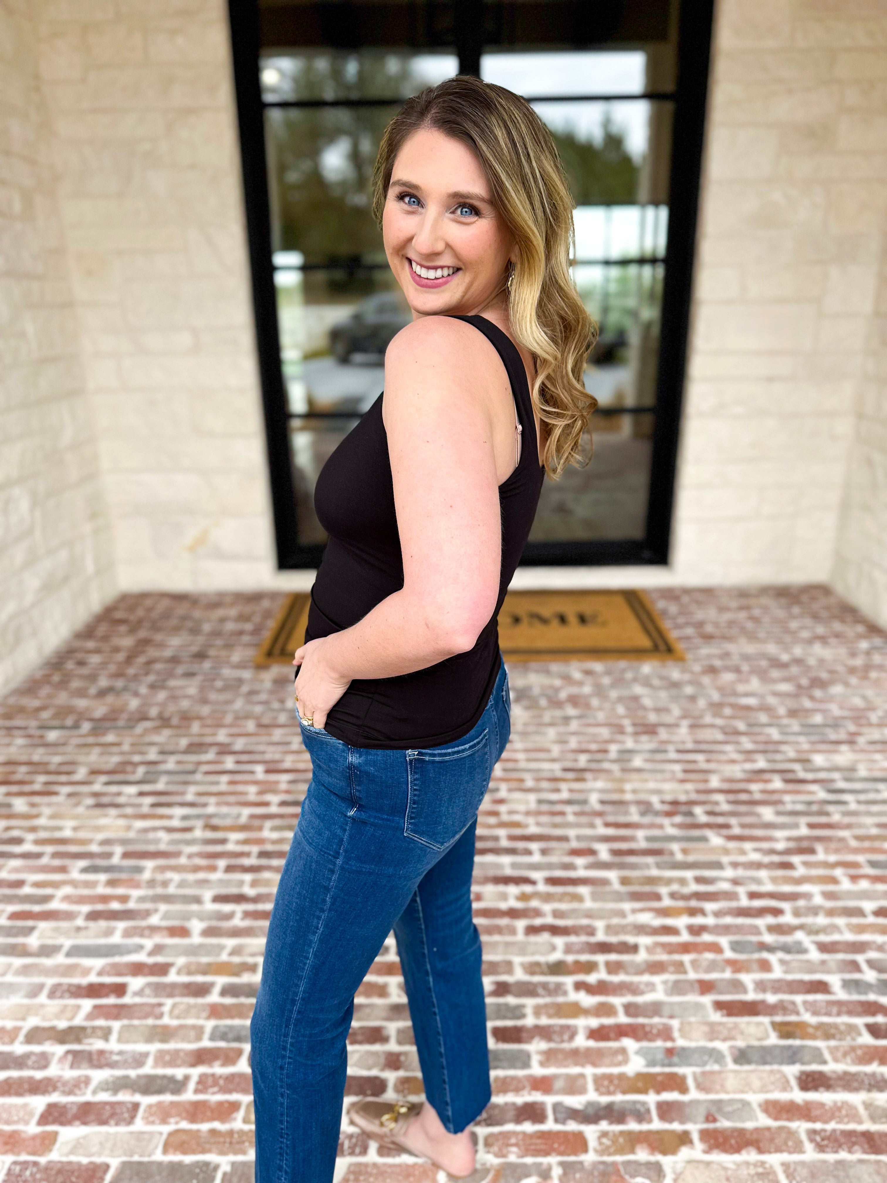 The Essential Square Neck Tank - Black-220 Basic Tops-RAE MODE-July & June Women's Fashion Boutique Located in San Antonio, Texas