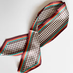 Satin Twilly - Chocolate Herringbone-130 Accessories-July & June Women's Boutique-July & June Women's Fashion Boutique Located in San Antonio, Texas