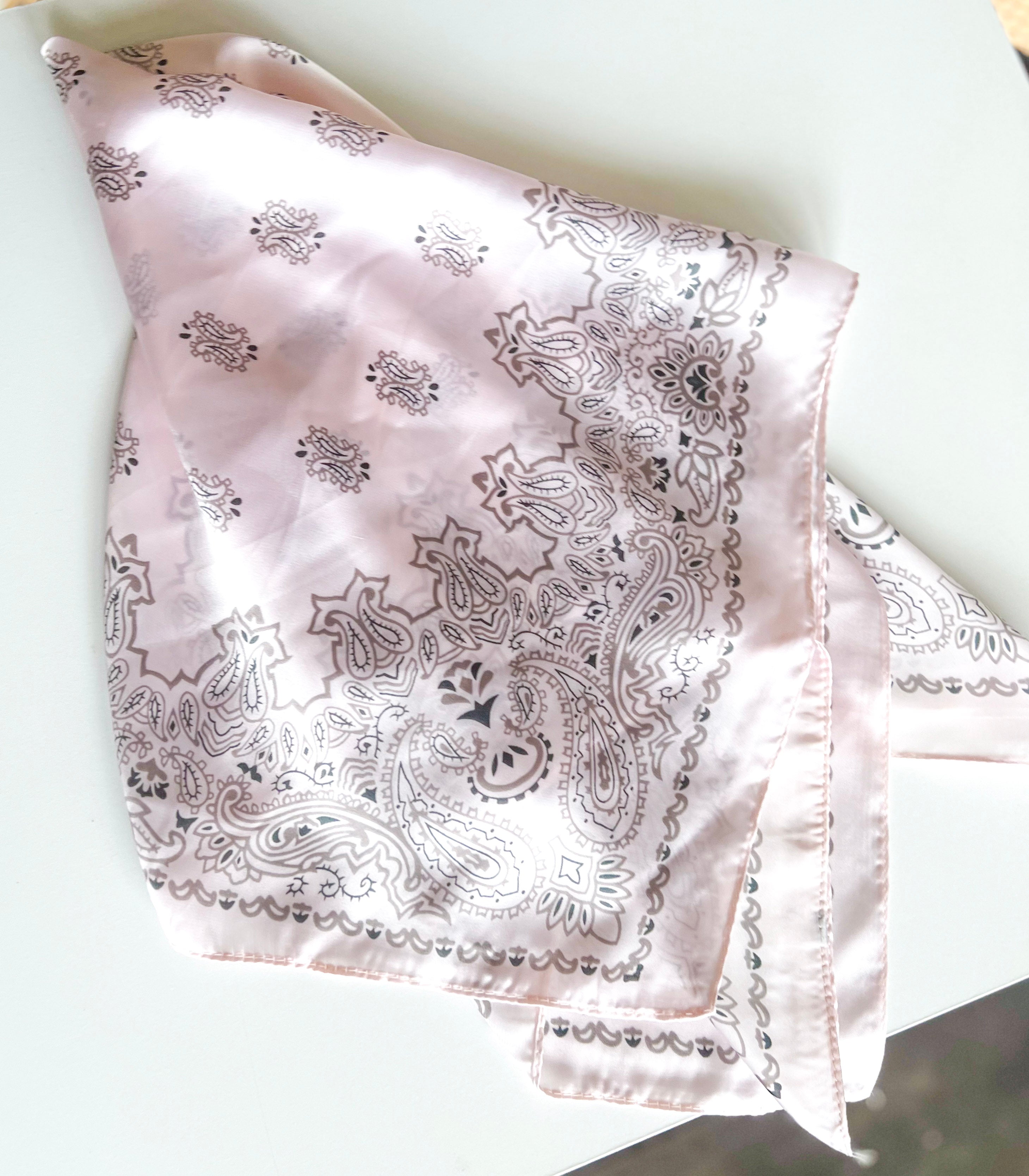 Satin Bandana - Pale Pink-130 Accessories-July & June Women's Boutique-July & June Women's Fashion Boutique Located in San Antonio, Texas