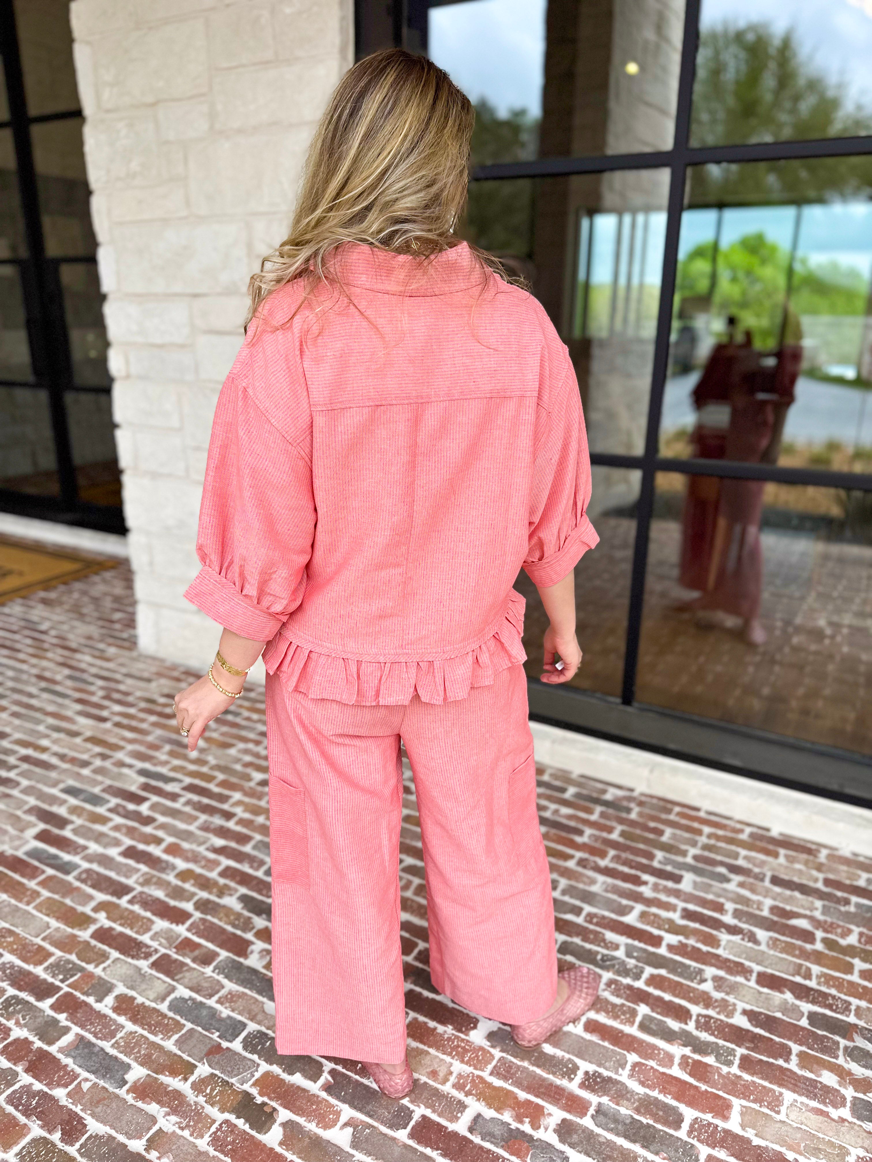 The Alys Blouse - Coral-200 Fashion Blouses-POLOGRAM-July & June Women's Fashion Boutique Located in San Antonio, Texas