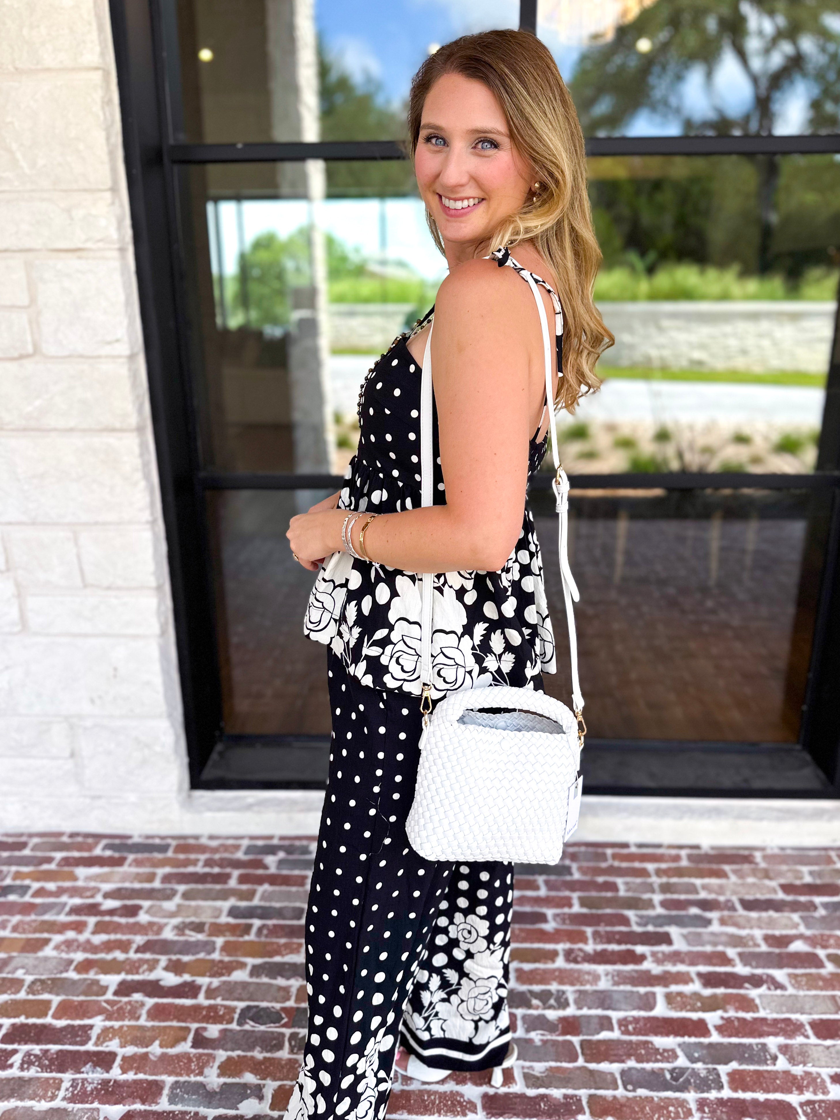 Polka Dot & Floral Set - Black-500 Midi-ENTRO-July & June Women's Fashion Boutique Located in San Antonio, Texas