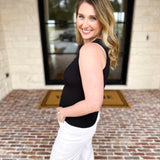 Current Air - Elegant Knit Tank - Black-200 Fashion Blouses-CURRENT AIR CLOTHING-July & June Women's Fashion Boutique Located in San Antonio, Texas