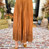 Current Air - Chestnut Fleur Suede Midi Skirt-410 Shorts/Skirts-CURRENT AIR CLOTHING-July & June Women's Fashion Boutique Located in San Antonio, Texas