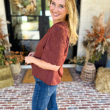 The Brunch Blouse - Brown-200 Fashion Blouses-ENTRO-July & June Women's Fashion Boutique Located in San Antonio, Texas