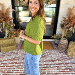 The Brunch Blouse - Avocado-200 Fashion Blouses-ENTRO-July & June Women's Fashion Boutique Located in San Antonio, Texas