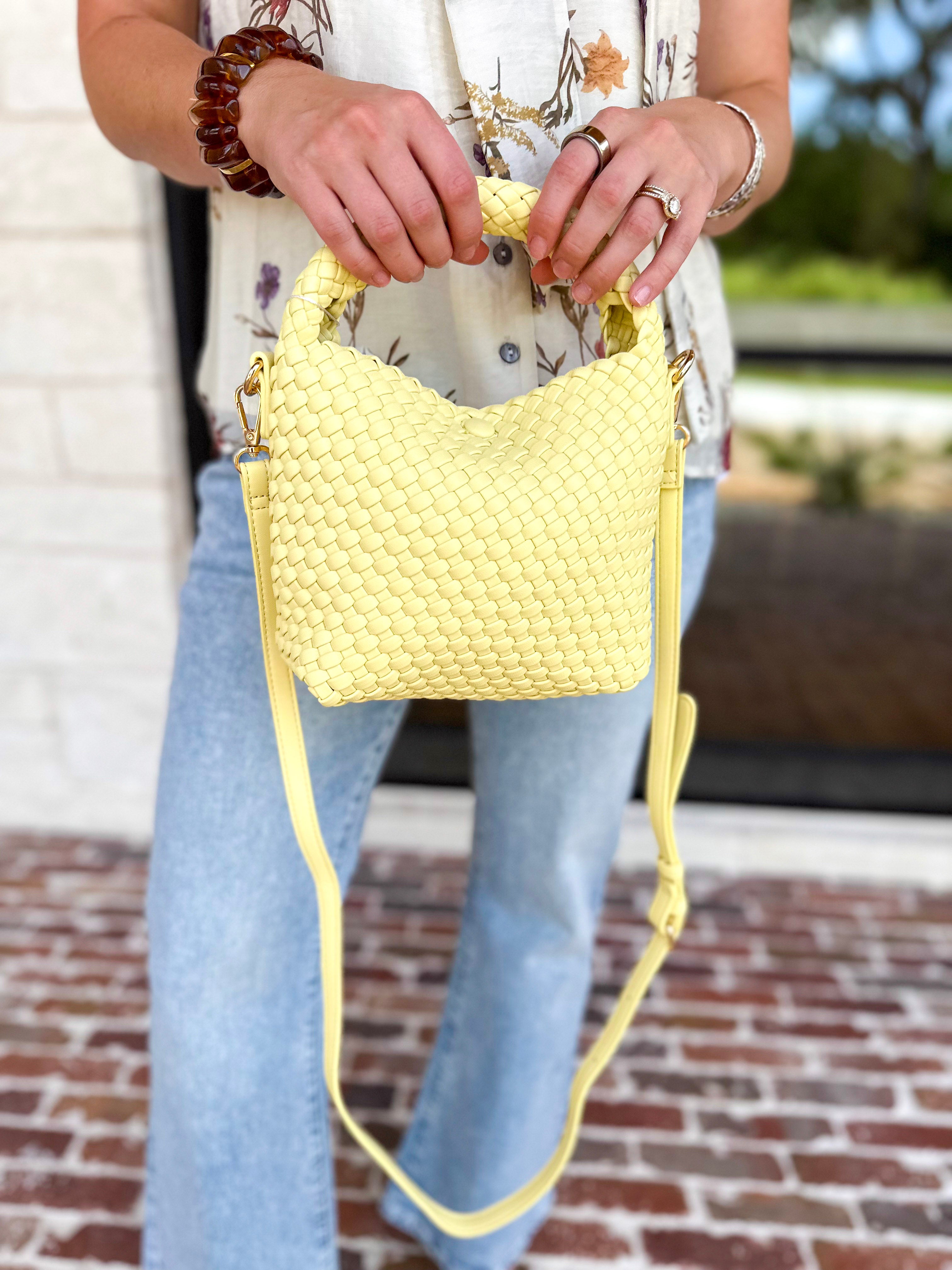 On Trend Woven Crossbody Bag - Butter-130 ACCESSORIES-Moda Luxe-July & June Women's Fashion Boutique Located in San Antonio, Texas
