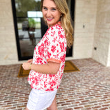The Anderson Blouse - Red-200 Fashion Blouses-POLOGRAM-July & June Women's Fashion Boutique Located in San Antonio, Texas