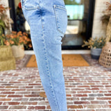 Vervet - Mid Rise Small Cuff Straight Leg Jeans-420 Denim-VEVERT BY FLYING MONKEY-July & June Women's Fashion Boutique Located in San Antonio, Texas
