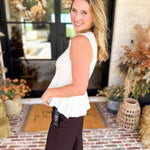 Ivory Cable Knit Sweater Tank-230 Sweaters/Cardis-STRUT & BOLT-July & June Women's Fashion Boutique Located in San Antonio, Texas