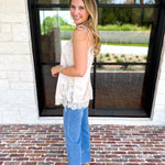Date Night Lace Cami - Almond-200 Fashion Blouses-ENTRO-July & June Women's Fashion Boutique Located in San Antonio, Texas