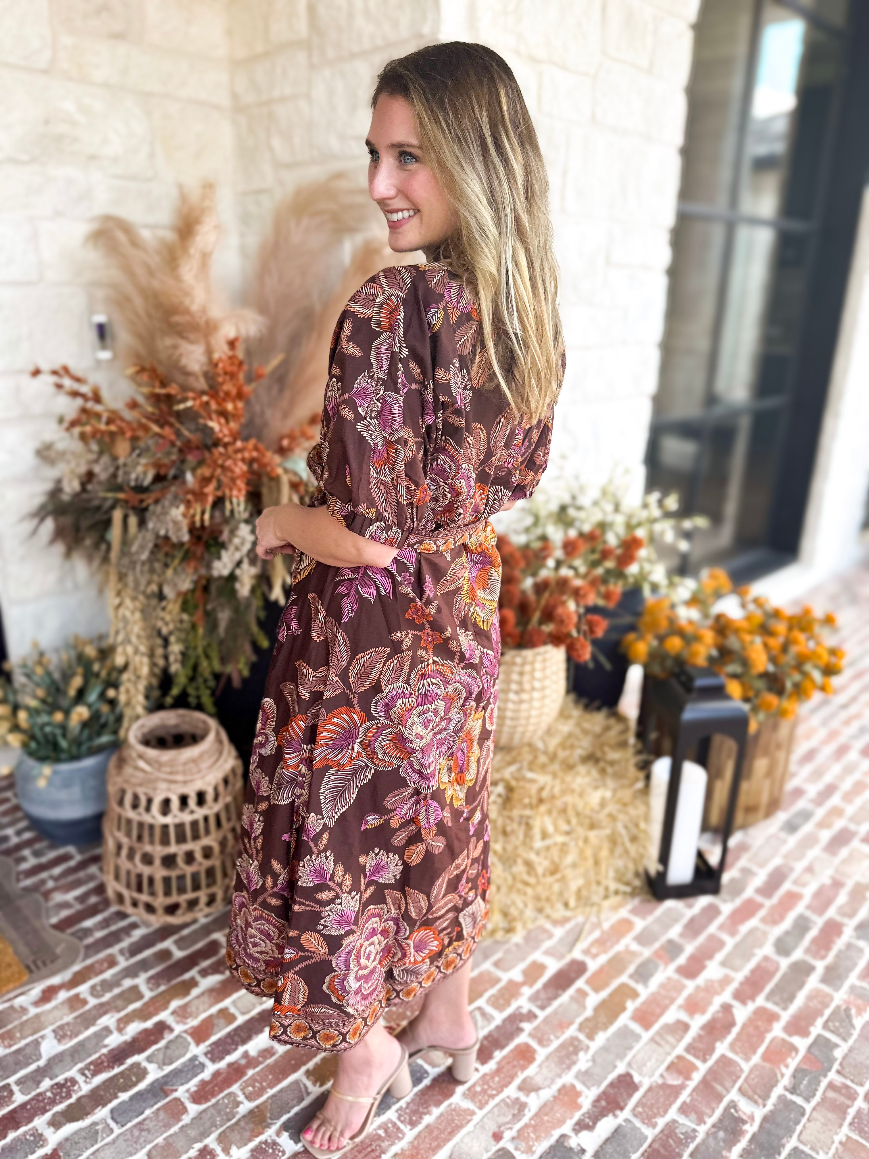 The Spiced Harvest Midi Dress-500 Midi-ENTRO-July & June Women's Fashion Boutique Located in San Antonio, Texas