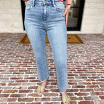 Vervet - High Rise Kick Flare Light Wash Jeans-400 Pants-VEVERT BY FLYING MONKEY-July & June Women's Fashion Boutique Located in San Antonio, Texas