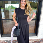 Polished Pin-Tuck Midi Dress-500 Midi-ENTRO-July & June Women's Fashion Boutique Located in San Antonio, Texas