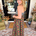 Floral & Stripes Strapless Maxi Dress-500 Midi-TCEC-July & June Women's Fashion Boutique Located in San Antonio, Texas
