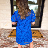 Anna Lace Mini Dress - Royal Blue-510 Mini-JODIFL-July & June Women's Fashion Boutique Located in San Antonio, Texas