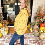 Golden Bubble Sleeve Blouse-200 Fashion Blouses-JODIFL-July & June Women's Fashion Boutique Located in San Antonio, Texas