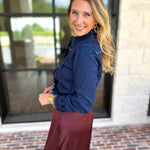 Liverpool - The Dakota Denim Button Down-200 Fashion Blouses-LIVERPOOL JEANS COMPANY-July & June Women's Fashion Boutique Located in San Antonio, Texas