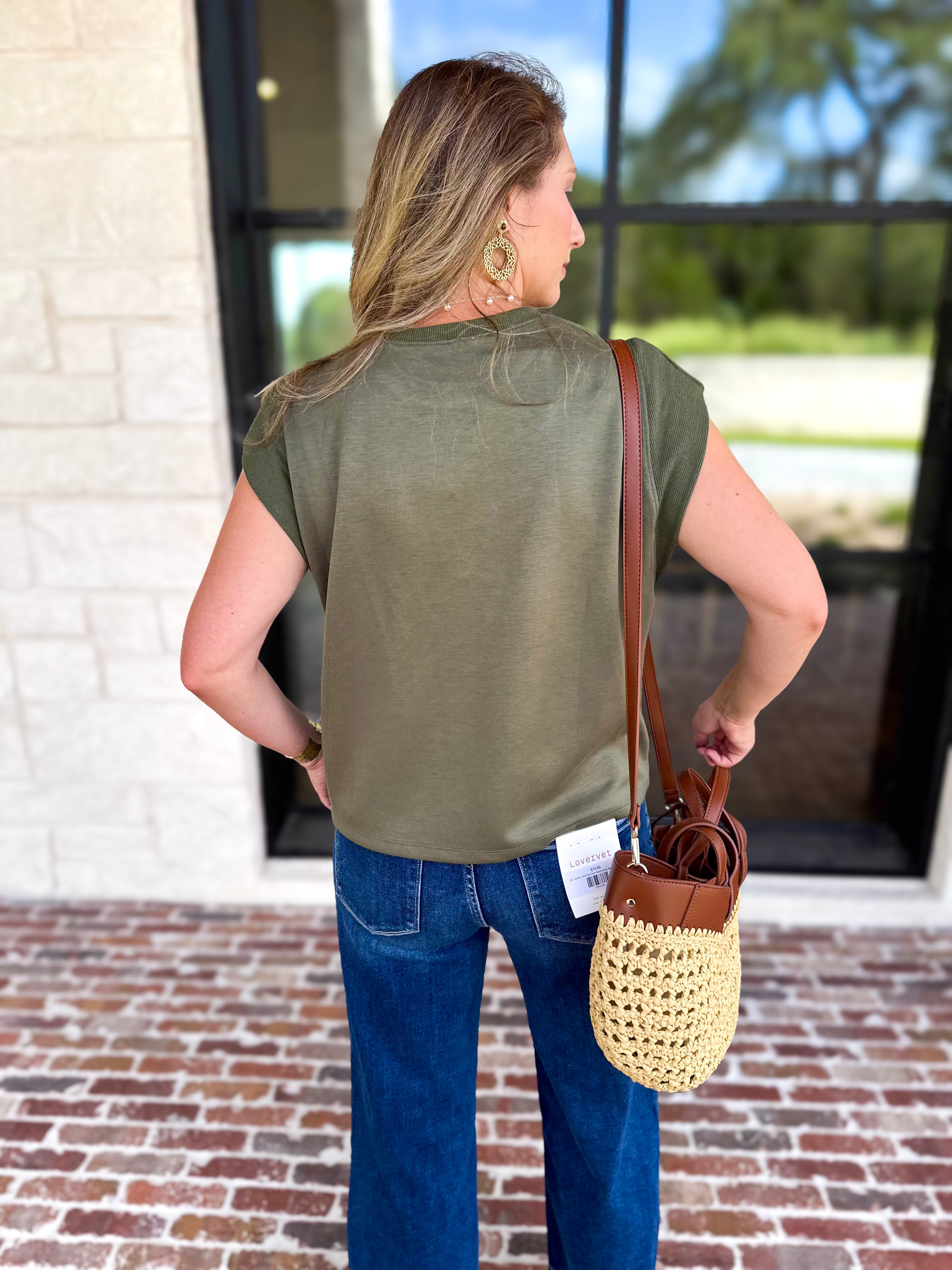 Chic Essentials Top - Olive-210 Casual Blouses-ENTRO-July & June Women's Fashion Boutique Located in San Antonio, Texas