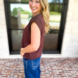 Chic Essentials Top - Espresso-210 Casual Blouses-ENTRO-July & June Women's Fashion Boutique Located in San Antonio, Texas