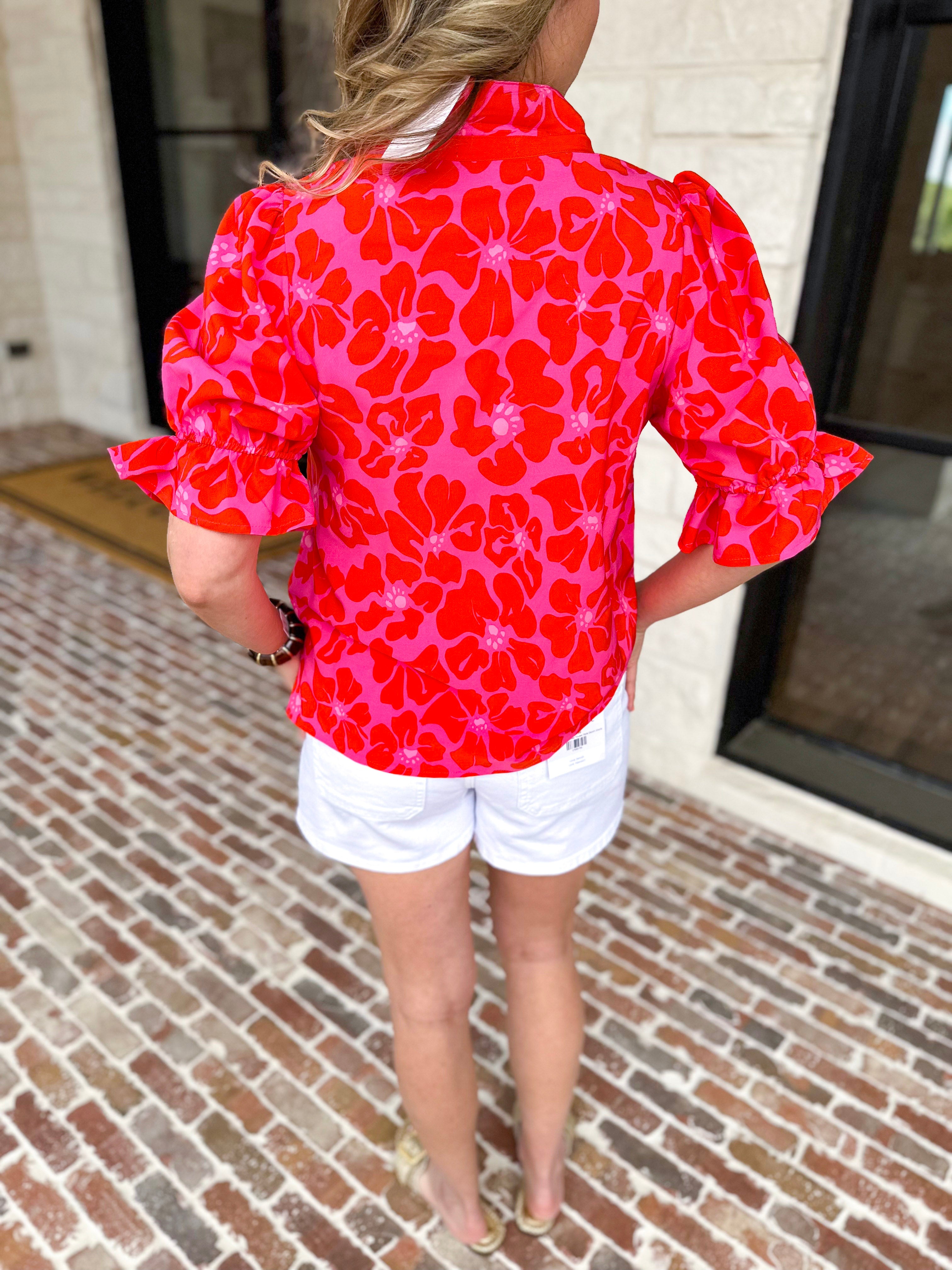 Mary Square - Jessica Blouse - Samba Garden-200 Fashion Blouses-MARY SQUARE-July & June Women's Fashion Boutique Located in San Antonio, Texas