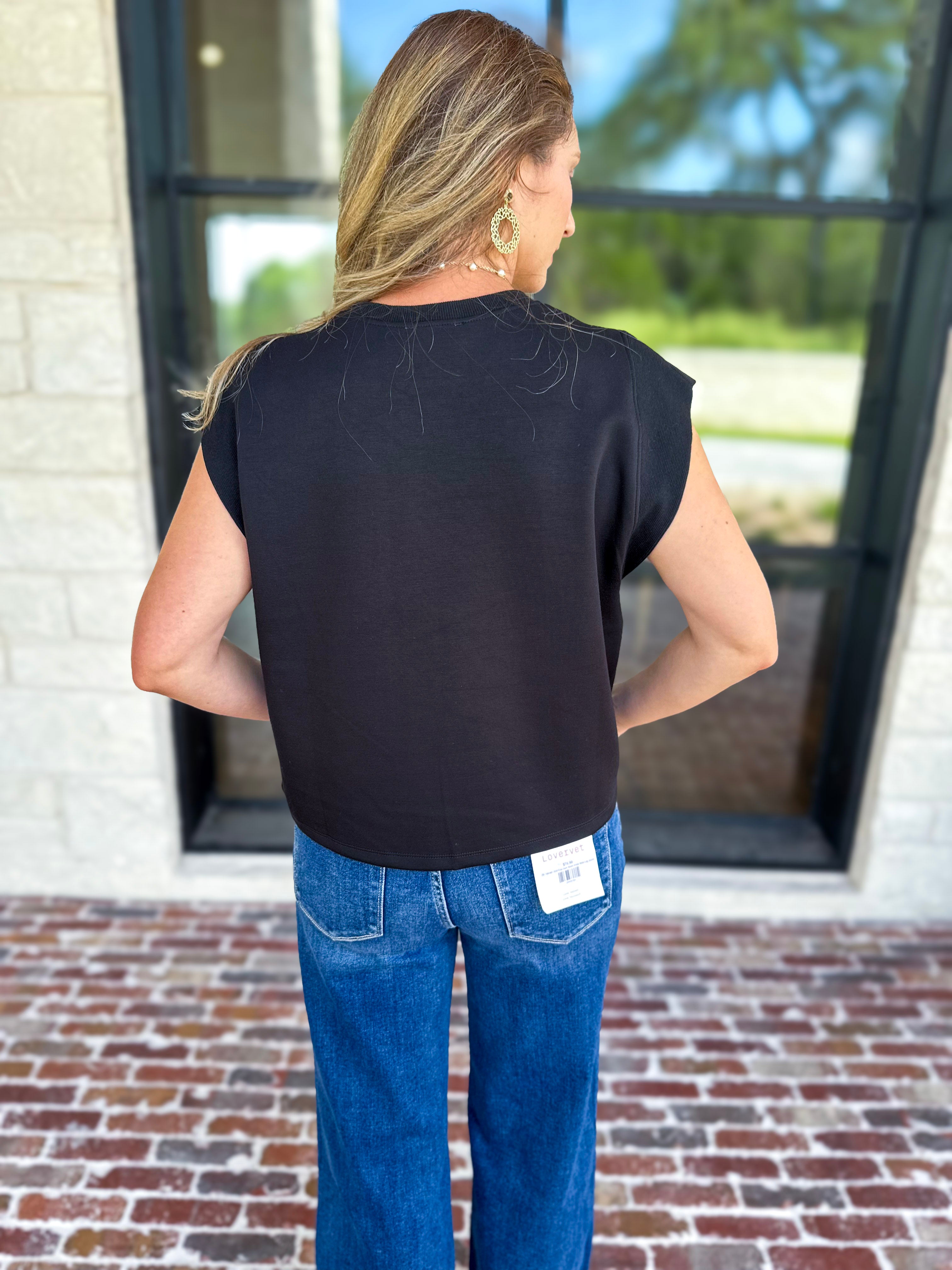 Chic Essentials Top - Black-210 Casual Blouses-ENTRO-July & June Women's Fashion Boutique Located in San Antonio, Texas