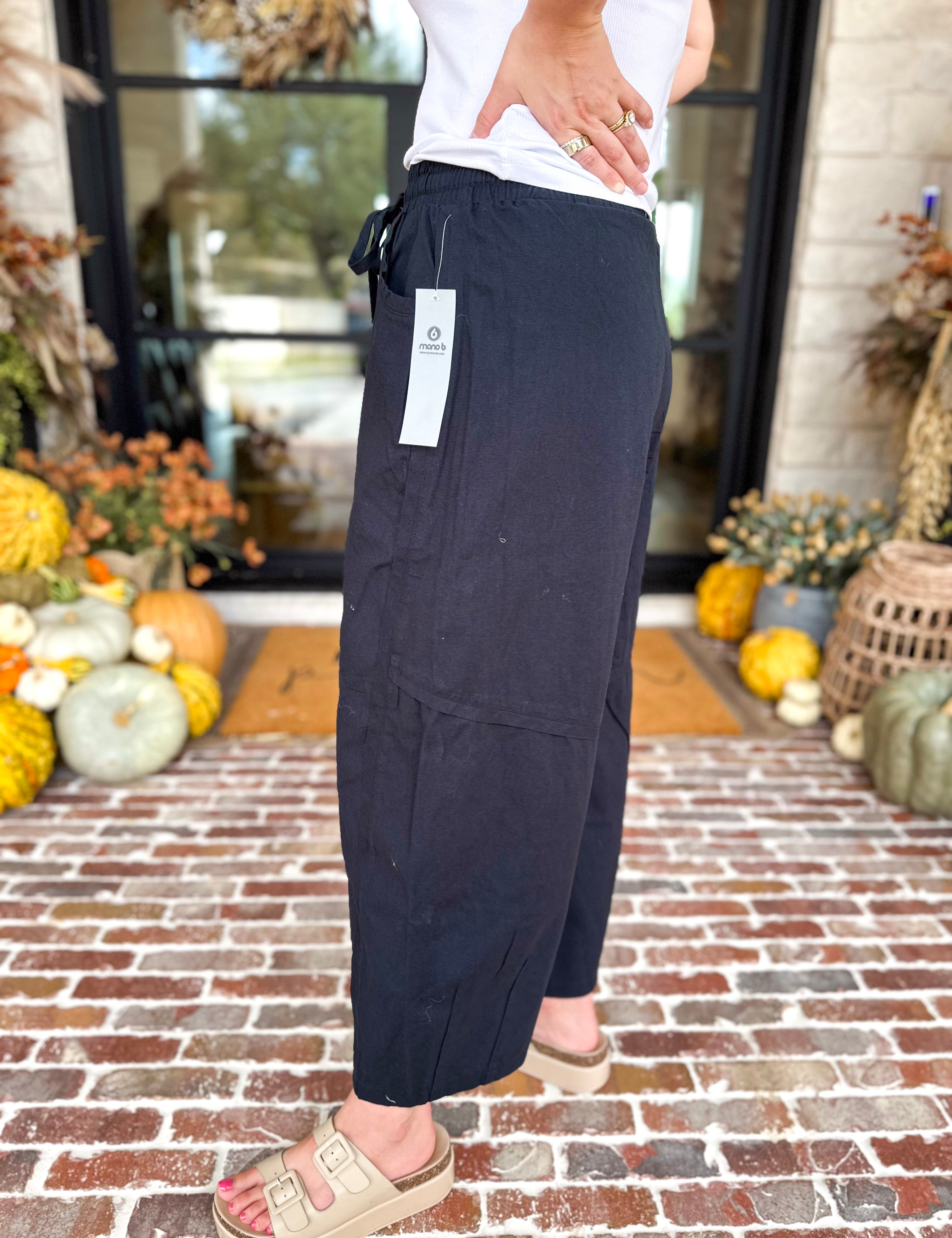 Cotton Barrel Utility Pant - Midnight-400 Pants-MONO B-July & June Women's Fashion Boutique Located in San Antonio, Texas