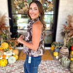THML - Painted Floral Halter Blouse-200 Fashion Blouses-THML-July & June Women's Fashion Boutique Located in San Antonio, Texas