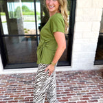 Essentials Knotted Blouse - Kiwi-200 Fashion Blouses-ENTRO-July & June Women's Fashion Boutique Located in San Antonio, Texas