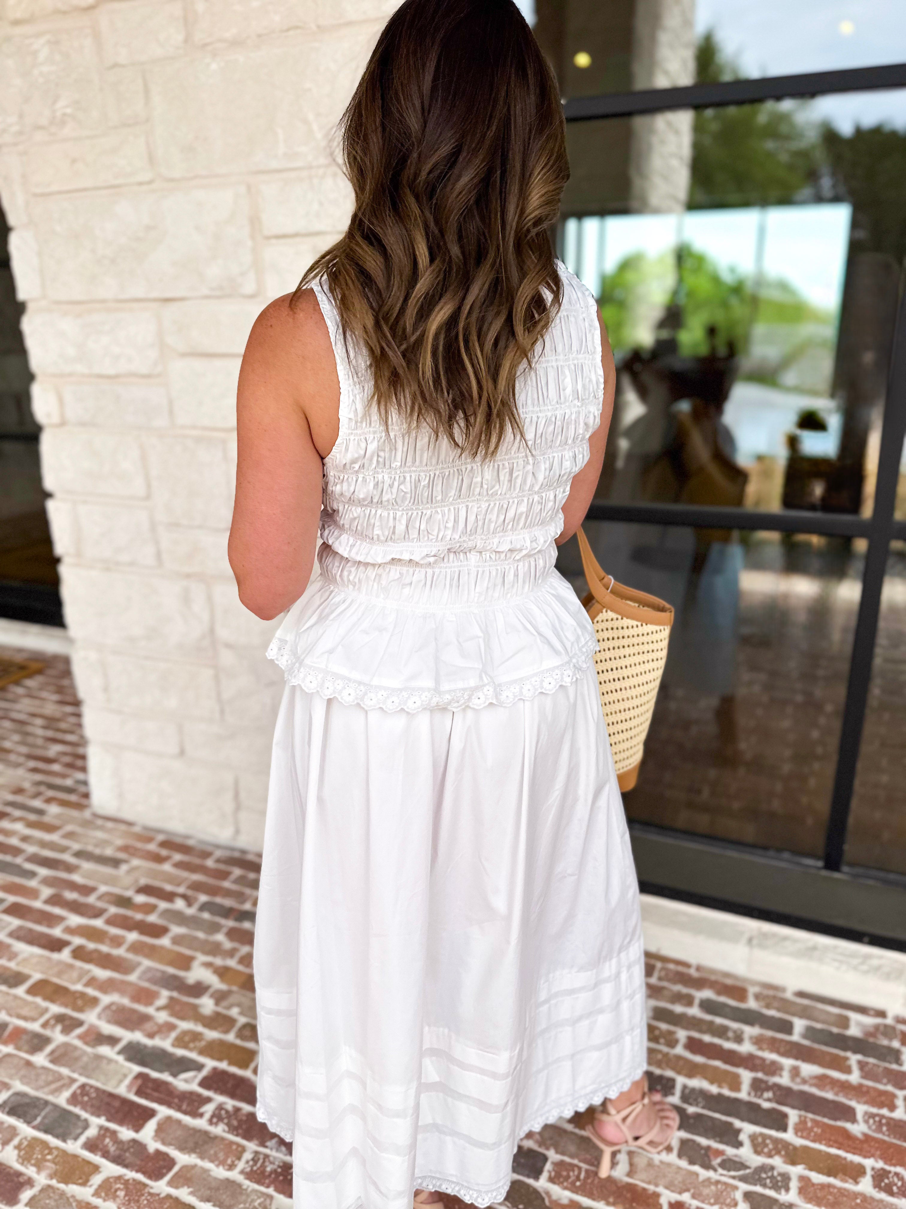 Ivory Lace Top & Midi Skirt Set-500 Midi-KLESIS-July & June Women's Fashion Boutique Located in San Antonio, Texas