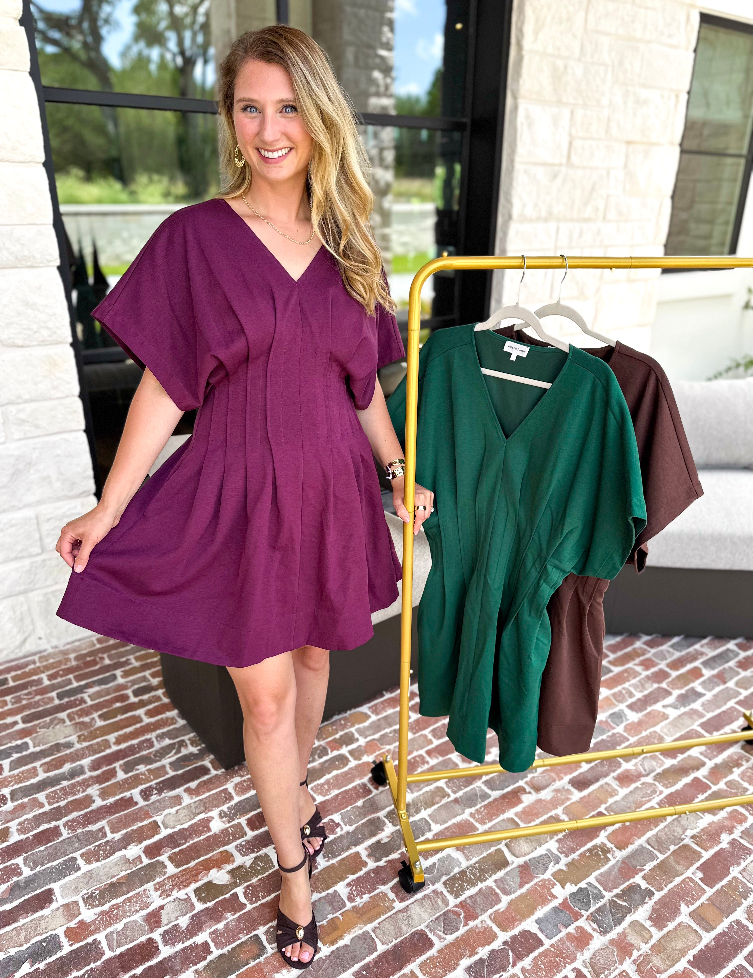 Elevated Chic Mini Dress - Plum-510 Mini-ENTRO-July & June Women's Fashion Boutique Located in San Antonio, Texas