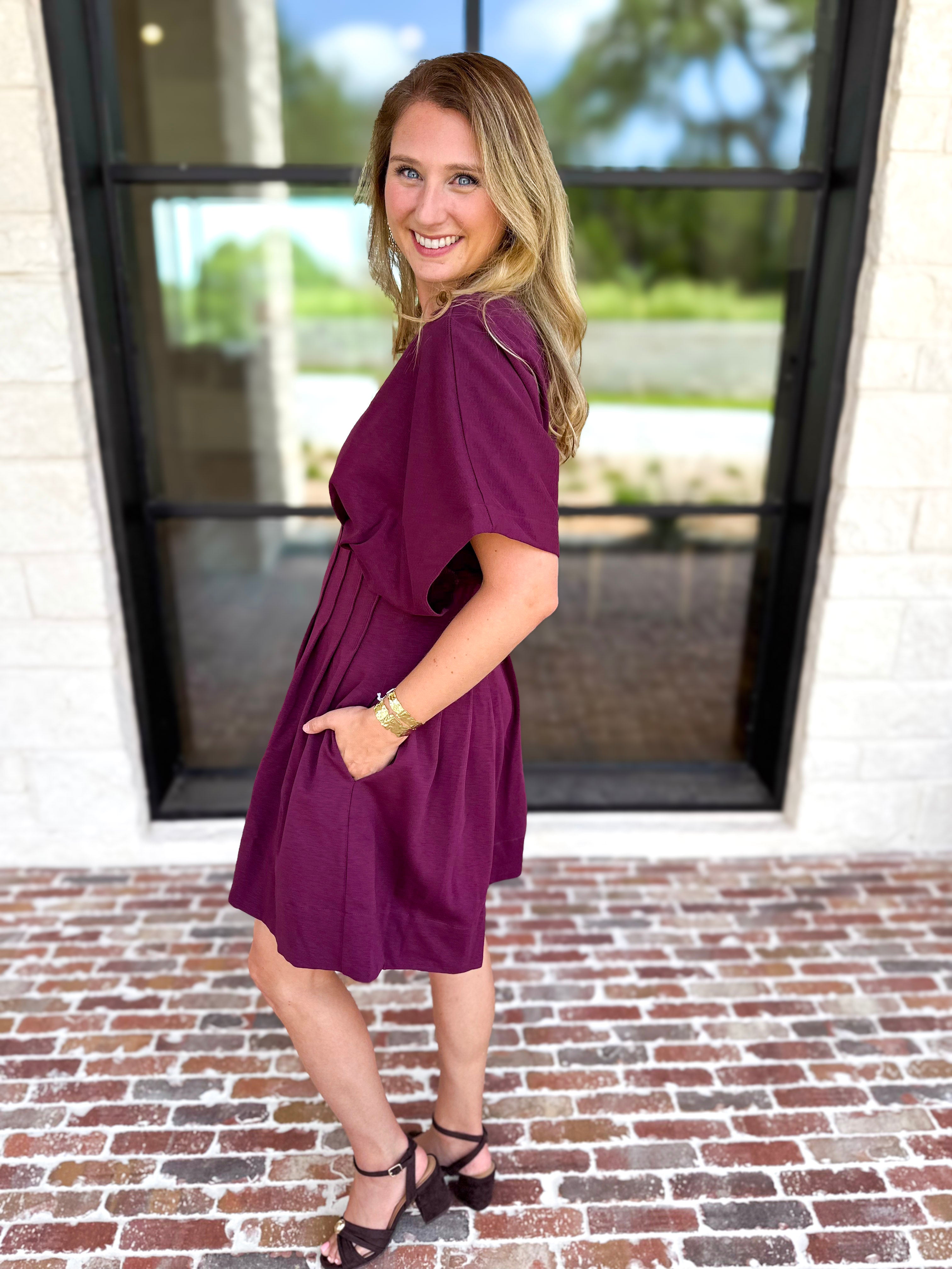 Elevated Chic Mini Dress - Plum-510 Mini-ENTRO-July & June Women's Fashion Boutique Located in San Antonio, Texas