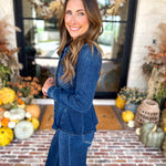 Liverpool - Fit and Flare Denim Jacket-600 Outerwear-LIVERPOOL JEANS COMPANY-July & June Women's Fashion Boutique Located in San Antonio, Texas