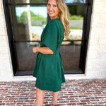 Elevated Chic Mini Dress - Hunter Green-510 Mini-ENTRO-July & June Women's Fashion Boutique Located in San Antonio, Texas