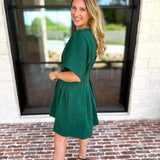 Elevated Chic Mini Dress - Hunter Green-510 Mini-ENTRO-July & June Women's Fashion Boutique Located in San Antonio, Texas