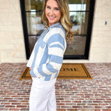 Sky’s The Limit Collared Sweater-230 Sweaters/Cardis-ALLIE ROSE-July & June Women's Fashion Boutique Located in San Antonio, Texas