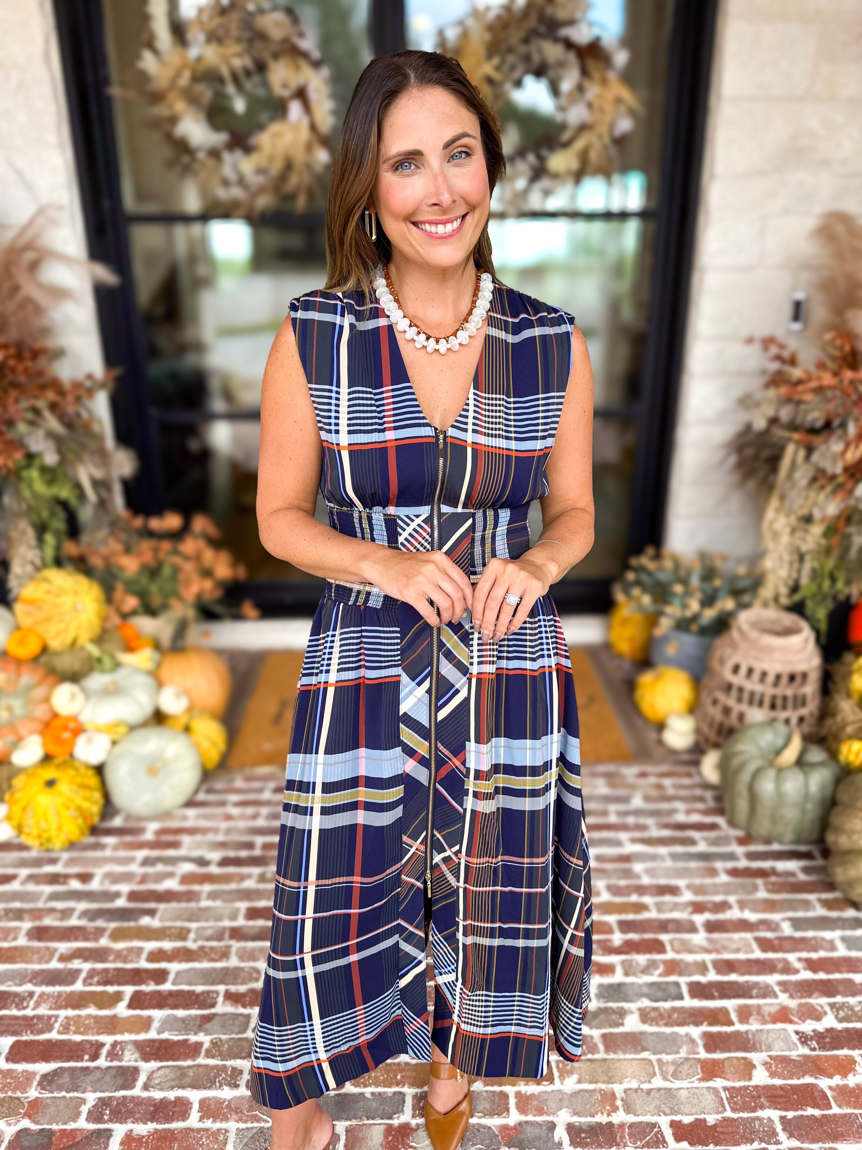 THML - Socialite Plaid Midi Dress-500 Midi-THML-July & June Women's Fashion Boutique Located in San Antonio, Texas