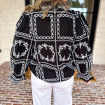 Bloom Where You're Planted Blouse - Black-200 Fashion Blouses-ENTRO-July & June Women's Fashion Boutique Located in San Antonio, Texas