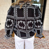 Bloom Where You're Planted Blouse - Black-200 Fashion Blouses-ENTRO-July & June Women's Fashion Boutique Located in San Antonio, Texas