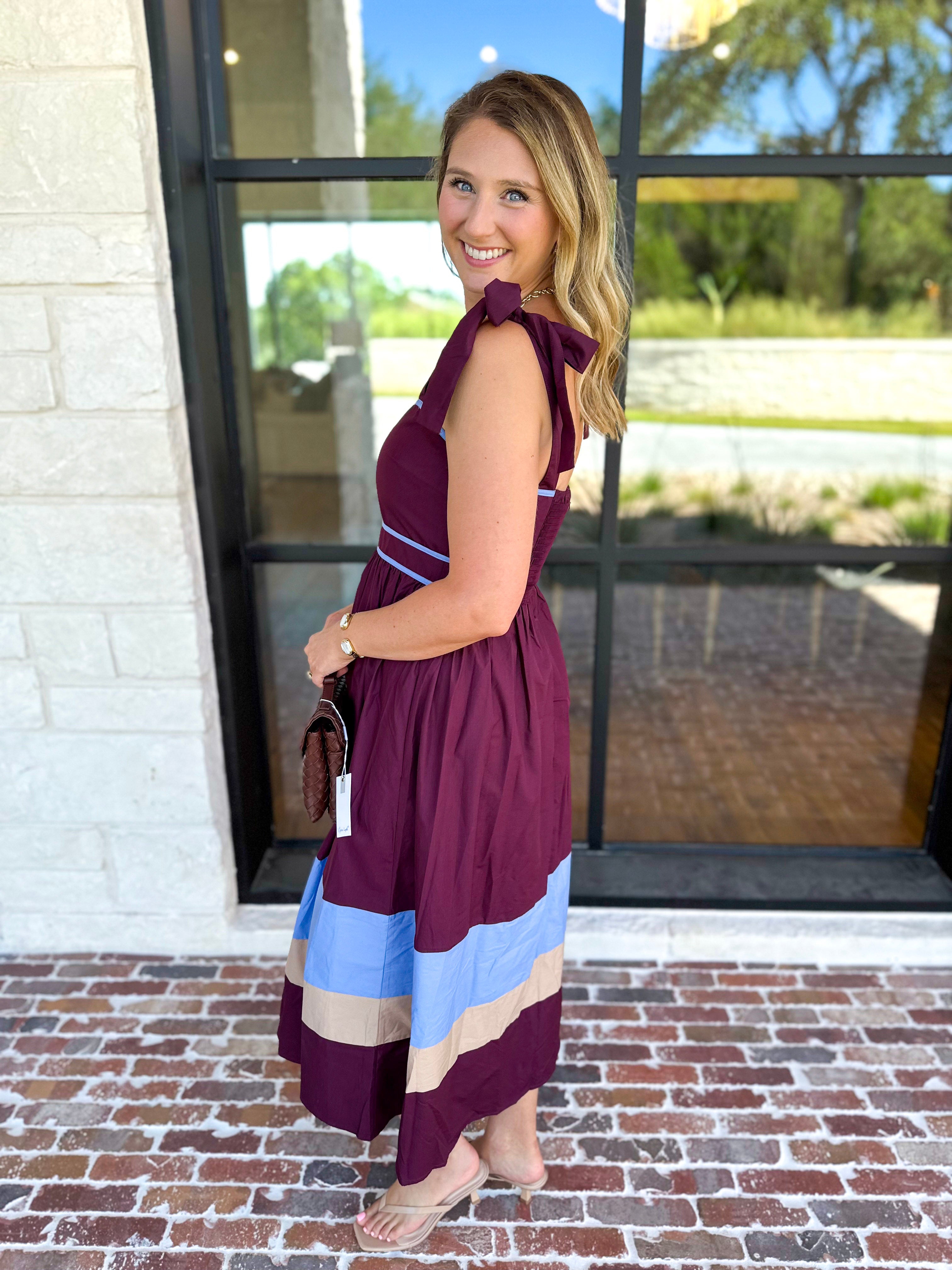 The Romy Midi Dress - Plum-500 Midi-ENTRO-July & June Women's Fashion Boutique Located in San Antonio, Texas