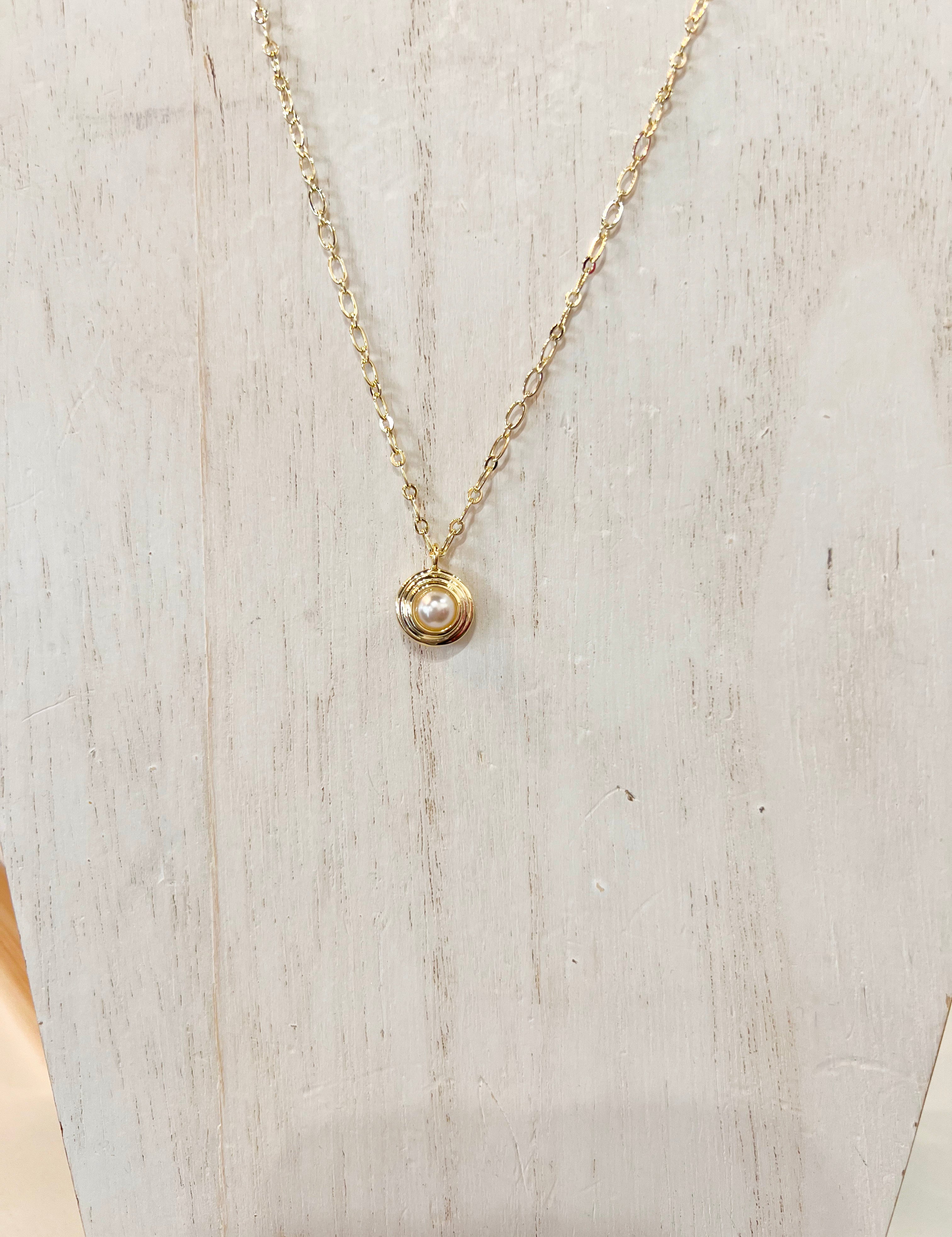 Natalie Wood- Strata Pendant Necklace - Pearl-110 Jewelry & Hair-Natalie Wood-July & June Women's Fashion Boutique Located in San Antonio, Texas