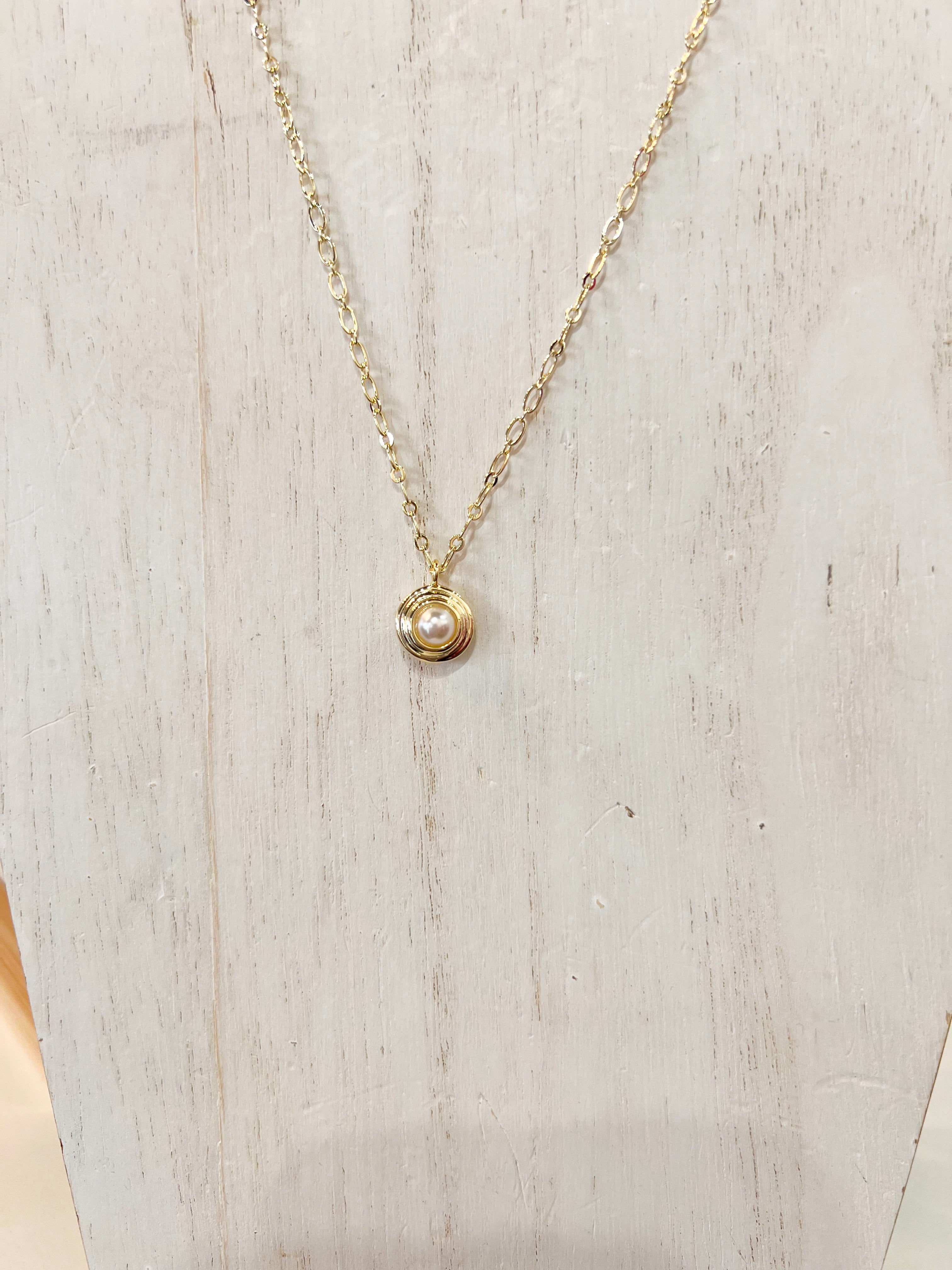 Natalie Wood- Strata Pendant Necklace - Pearl-110 Jewelry & Hair-Natalie Wood-July & June Women's Fashion Boutique Located in San Antonio, Texas