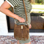 Fringe Crossbody Purse - Hazelnut-130 ACCESSORIES-Moda Luxe-July & June Women's Fashion Boutique Located in San Antonio, Texas