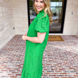The Graceful Gathering Midi Dress - Green-500 Midi-ENTRO-July & June Women's Fashion Boutique Located in San Antonio, Texas